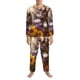 thumbnail image 3 of Fotbe Cute Cat Sunflower Pijama de Hombre con Estampado de Manga Larga, Conjunto de 2 Piezas, Ropa de Dormir Suave y Cómoda con Bolsillos-X-Large, 3 of 7