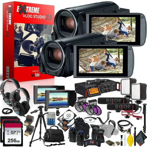 Canon Vixia Hf R800 Black Extreme Vlogging Studio 2 0 Multi Camera Setup Walmart Com Walmart Com