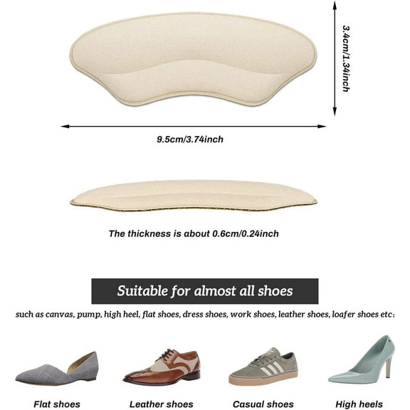 Heel Grips for Womens Shoes That are Too Big,Heel Cushion Inserts for Women for Loose Shoes,Heel Pads for Shoes Heel Protectors,Shoe Filler to Make Shoes Fit Tighter. (Light Apricot,3 Pairs)