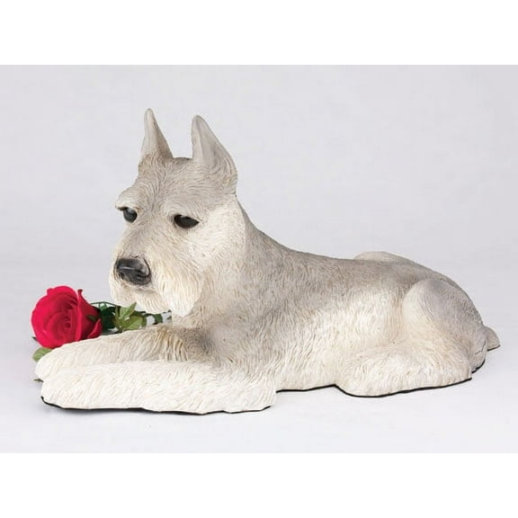 Schnauzer Ears Up Gray Cremation Pet Urn for a Dog Memorial in remembrance of your beloved family pet