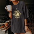 thumbnail image 1 of Puntoco Blusa de manga corta con estampado de calavera, sol y luna, estilo vintage, para mujer Puntoco Puntoco-3072, 1 of 9
