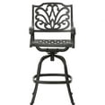 thumbnail image 2 of Outdoor Aluminium Swivel Bar Stool | Traditional Scrolled Arms for Sophisticated Look | Durable Frame | Solves Seating Shortage, 2 of 7