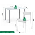 thumbnail image 4 of Juego De Comedor Mesa 4 Sillas Rectangular De Cristal 4 Personas Elegante Kingshouse blanco 5, 4 of 8