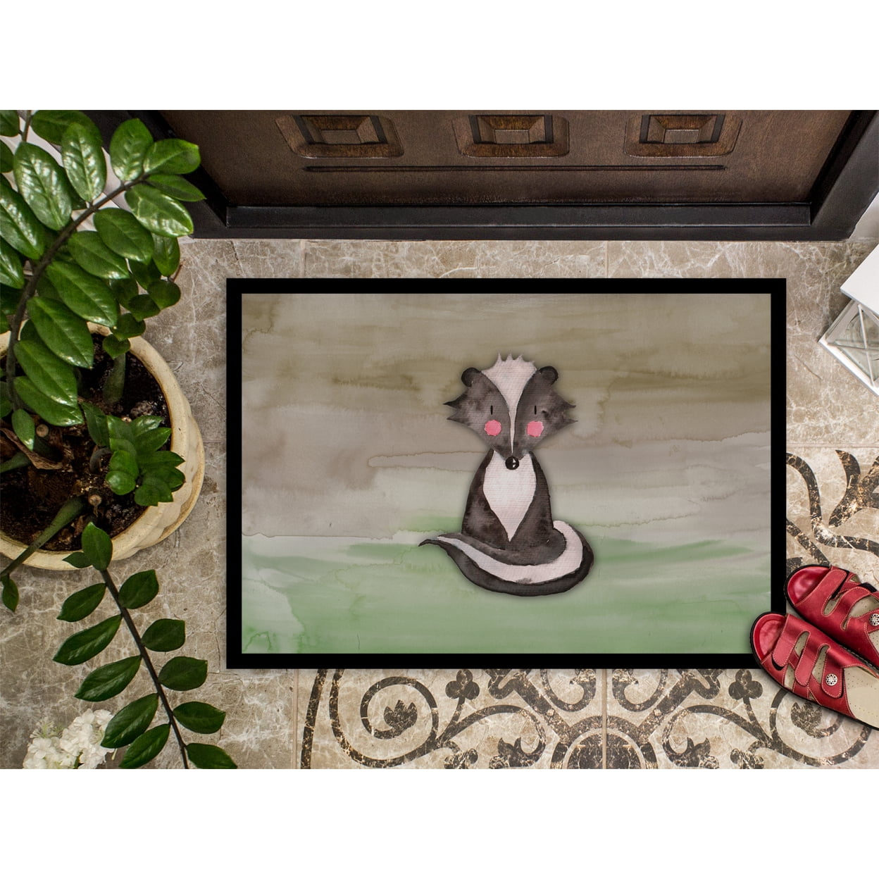 Badger Watercolor Door Mat