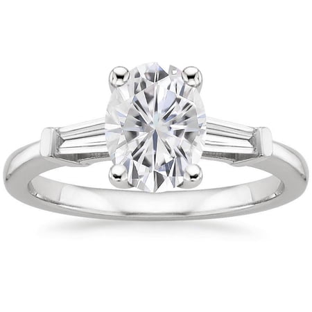 Arista 0.88 ct Oval Swarovski Diamonds Women's Engagement Ring in Sterling Silver