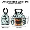 thumbnail image 5 of Light Blue and Black Of Leopard Print Drawstring Lunch Bag Women - Drawstring Lunch Bag Insulated for Work Office - Stain-Resistant Large Lunchbags for Women with Multi-Pockets, 5 of 6