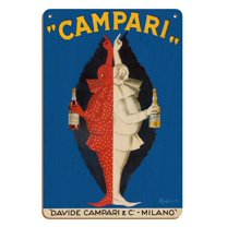 Campari - Davide Campari & Co. - Milano Italy - Vintage Advertising Poster by Leonetto Cappiello c.1921 - 8 x 12 inch Vintage Wood Art Sign