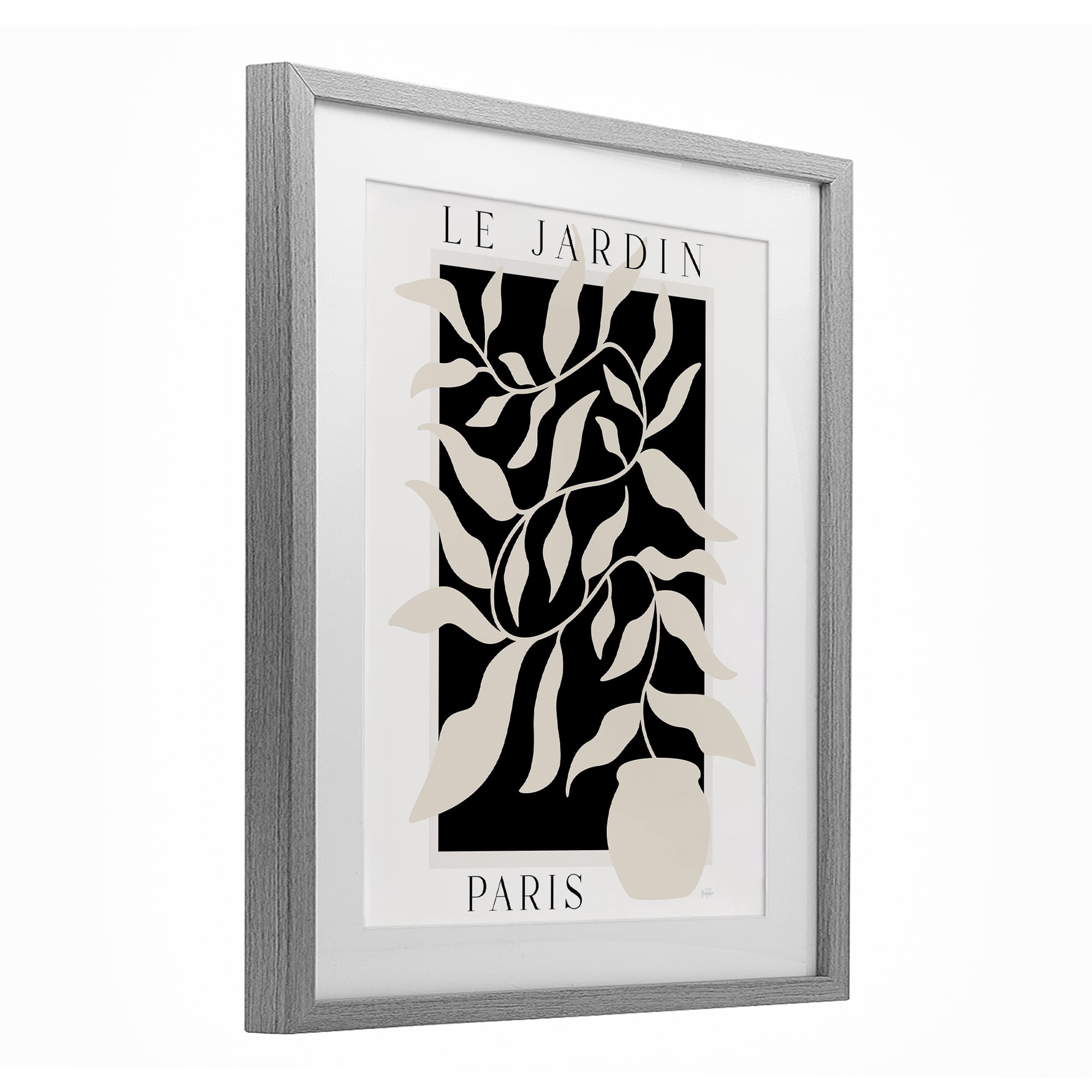 Stupell Industries Le Jardin Paris Botanicals Gray Framed Print Under Glass, design by Natalie Carpentieri