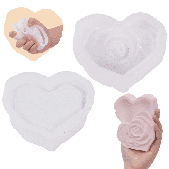 Resin Molds Silicone Molds for Resin, Epoxy Heart Shape Mold for Storage Box Jewelry Trinket Container DIY Resin Casting Crafts
