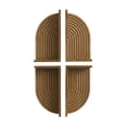 thumbnail image 2 of American Art Decor Brown Natural Boho Arched Lunar Ledges Wall Shelf, Wood 4 Piece Floating Display Shelf, Modular Arch Bookshelf for Bedroom, Bathroom, Kitchen & Living Room Decor, 6" x 12" x 4.75", 2 of 7