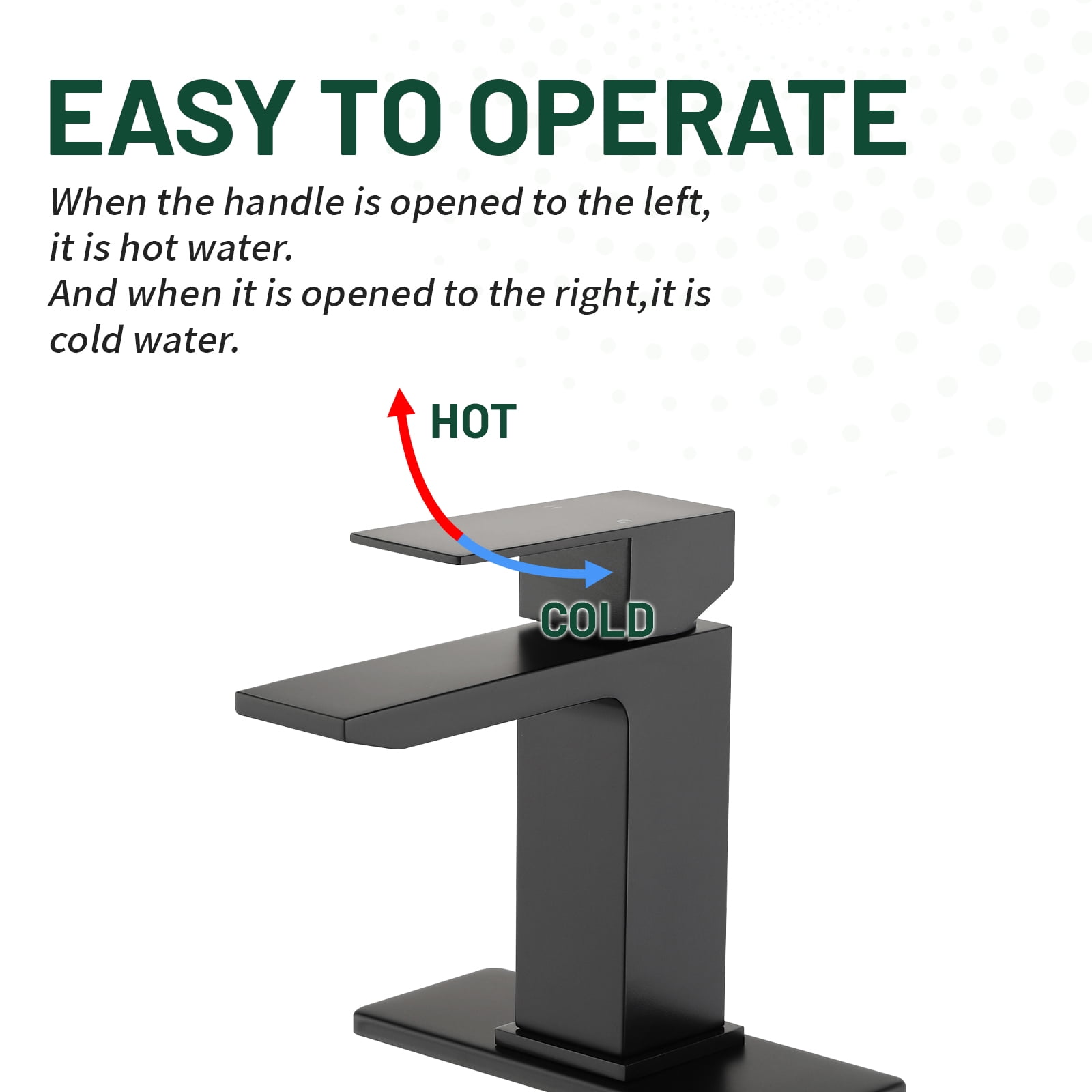 Cobbe Single-Handle Bathroom Sink Faucet for Vanity Waterfall Spout Design Single-Hole Installation With Pop-Up Drain Matte Black