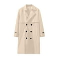 thumbnail image 3 of CHEEREAM Man's Double Breasted Trench Coat Oversized Casual Windbreaker Lapel Long Jacket Overcoat with Pockets Khaki XXL, 3 of 3