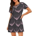 thumbnail image 1 of Vsdgher Chemise de Nuit à Manches Courtes Motif Cœurs Roses pour Femmes, Col Rond, Mignonne, Confortable, 1 of 6