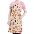 thumbnail image 5 of Red Mushroom Insect Light Pattern Apron-Garden Aprons for Women with Pockets-Cotton Linen Waterproof Kitchen Cooking Gardening Aprons Adjustable for Kitchen,Cooking,BBQ and Salon 33x27 Inch, 5 of 7
