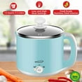thumbnail image 2 of Brentwood Stainless Steel 1.9 Quart Electric Hot Pot Cooker and Food Steamer in Blue, 2 of 7