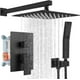 thumbnail image 2 of Sistema de Ducha,Regadera Negra para Baño,Ducha de Baño,Grifos Ducha Empotrados Set,Regaderas para Baño Modernas,Sistema de Ducha Mezclador con Válvula Sin Presión,Negro Mate, 2 of 7