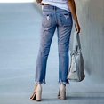 thumbnail image 3 of Yungyresw Women's Ripped Cropped Jeans High Waisted Straight Leg Distressed Denim Pants Casual Daily Casual Jeans With Pocket Blue S, 3 of 5