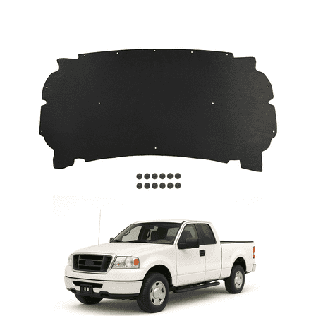 CCPAO Compatible with 2004-2008 Ford F150 F-150 Hood Insulation Pad 1/2'' With Clips Black NEW