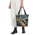 thumbnail image 3 of Uemuo Astronaut Starry Night Print Tote Bags for Women,Large Capacity Corduroy Bag,Reusable Grocery Shoulder Bag,Beach Tote with Zipper Closure, Daily Essentials, 3 of 7