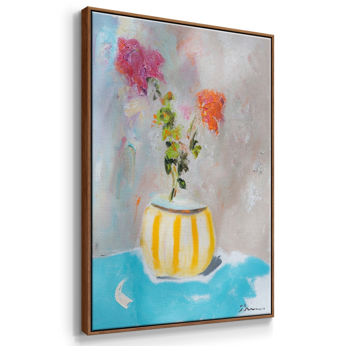 Coin Purse Full of Petals Framed Premium Gallery Wrapped Canvas - Ready to Hang