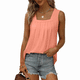 thumbnail image 2 of Camisetas Sin Mangas para Mujer, Conjuntos de Verano 2025, Blusas Casuales con Cuello Cuadrado, Color Rosa, Talla M, 2 of 5
