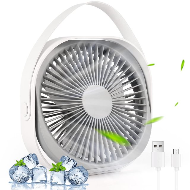 Ventilador de escritorio USB XCF Ventilador de mesa de 3 velocidades Silencioso ajustable 360 grados