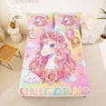 thumbnail image 5 of Erosebridal Cute Unicorn Girls Full Size Sheets,Romantic Pink Rose Blossom Flower Bed Sheets For Kids 4 Pieces, 5 of 6
