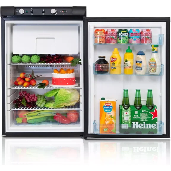 Techomey LPG Gas Refrigerator 3.5 cu.ft Camper Motorhome RV Top Freezer Off Grid