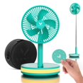 thumbnail image 1 of Ventilador portátil VENTY inalámbrico de 4 velocidades con LED y control remoto, color menta, 1 of 7