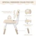 thumbnail image 3 of Kids Study Table and Chairs Set, Height Adjustable Toddler Table and Chair Set for Kids Ages 3-8, 31.5" L x 23.6" W Graffiti Desktop Plastic Children Art Table with 2 Seats, Burlywood, 3 of 6