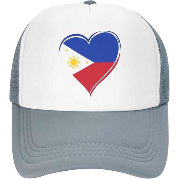 Philippine Filipino Flag Hat I Love Philippine Filipino Mesh Hat Men Women Baseball Black