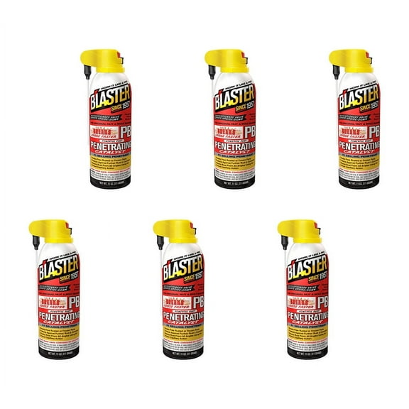 6 Pack B'laster 16-PB-DS ProStraw Powerful Rust Penetrating Catalyst & Lubricant for Automotive, Industrial, Marine & Plumbing Equipment, 11 oz.