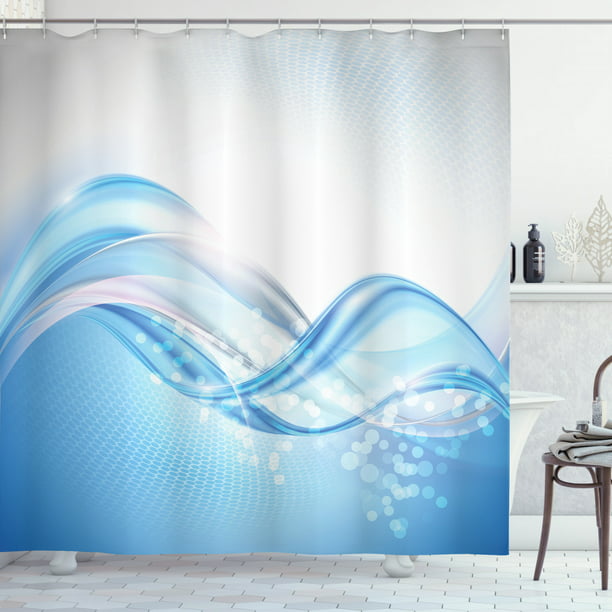 Abstract Shower Curtain Modern Wavy, Bubble Shower Curtain
