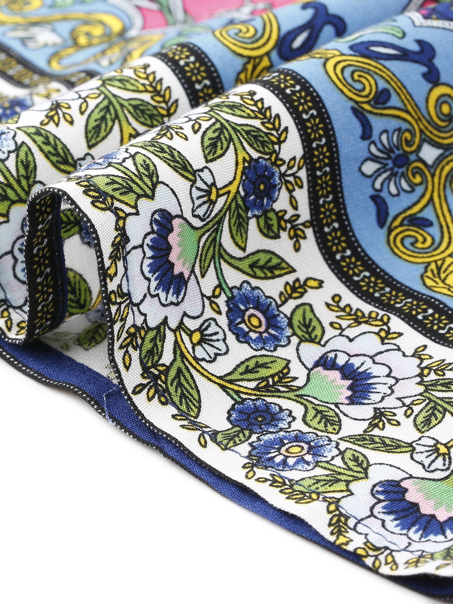 DARING DIVA Women's Plus Soft Boho Floral Print V Neck  Summer Blouses 2X Deep Blue