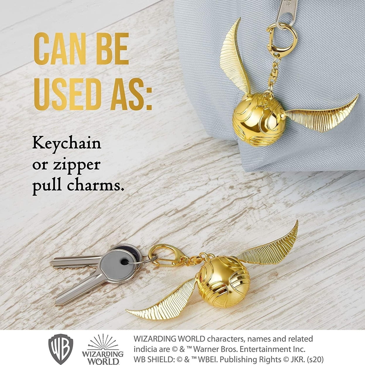 Harry Potter Golden Snitch Keychain Movable Wings for Zipper Pull Gifts Favors PMI International