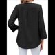 thumbnail image 5 of Blusa Informal con Cuello en V para Mujer, con Ojales, Bordada y Hueca, Ideal para Playa y Vestir. Negro XL, 5 of 10