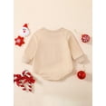 thumbnail image 3 of Gureui Toddler Infant Baby Romper, Long Sleeve Round Neck Letters Print Casual Fall Spring Christmas Short Jumpsuit for Boy Girl, 3 of 8