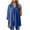 Blue, variant on Womens Oversized Cotton Linen T-shirts 3/4 Length Sleeve Split V Neck Tops Summer Casual Loose Fit Blouse Tees Liquidación Hoy Prime Blue L