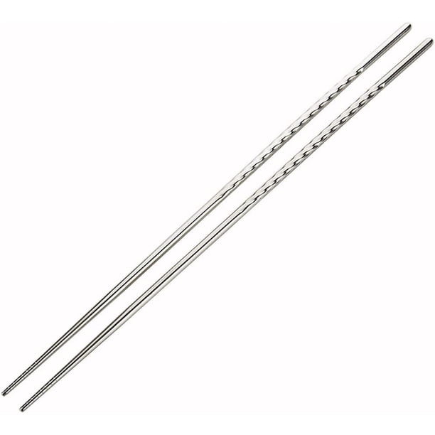 Nvzi Palillos extra largos para cocinar, freír, fideos, palillos en espiral antideslizantes de acero inoxidable de 15 pulgadas, vajilla