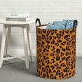 thumbnail image 3 of DouZhe Waterproof Collapsible Large Laundry Baskets, Orange Leopard Print Fashion Prints Circular Hamper with Handles, 3 of 7