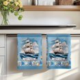 thumbnail image 7 of Ocean Set Sail Kitchen Towels Set of 4, Nautical Blue Sailboat Waves Coral Starfish Absorbent Dish Towels for Kitchen, Microfiber Hand Towel, Quick Drying Tea Towel for Cleaning Decorative Dishcloths, 7 of 7