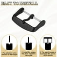 thumbnail image 4 of 22mm Watch Band Replacement Buckle Stainless Steel Watch Strap Clasp Matte PVD Buckles with 2pcs Tongue, Black, 4 of 6