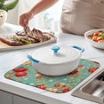 thumbnail image 2 of Pioneer Flower Floral Print Pattern Dish Drying Mat for Kitchen 1 Pack, Ultra Absorbent Microfiber Dishes Drainer Mats,16"x18", 2 of 6