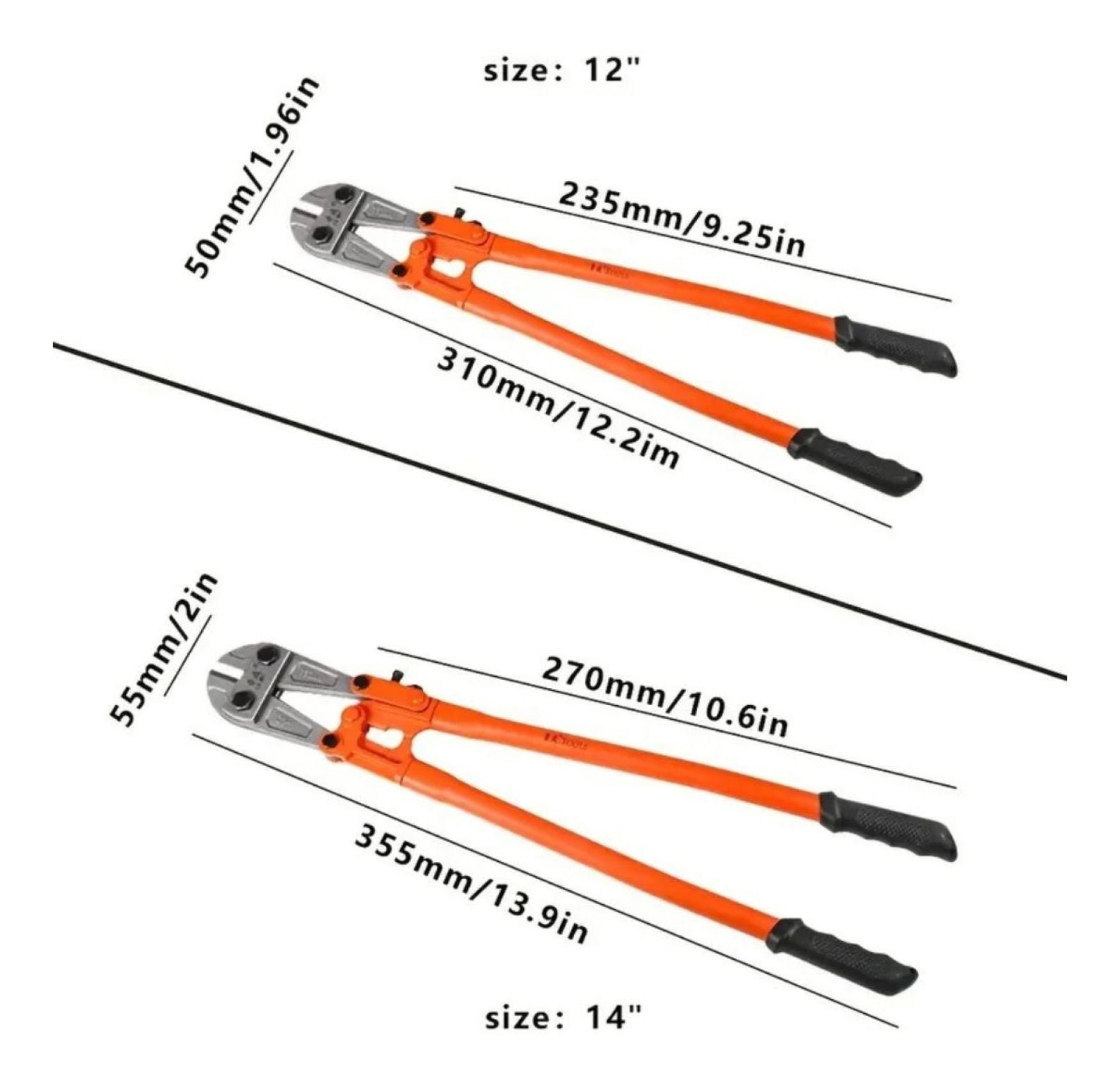 12" Mini Bolt Cutters - Heavy Duty Steel Wire Cutter, Fence Cutter, Small Chain & Screw Cutters with Ergonomic Grip