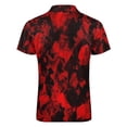 thumbnail image 5 of Red Black Red And Black Ink, Abstract Art Men Zipper T-shirt Summer Casual Short Sleeve T-shirt Top, 5 of 7