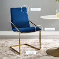 thumbnail image 5 of Side Dining Chair, Velvet, Metal Steel, Gold Blue Navy, Modern Contemporary Urban Design, Kitchen Room Cafe Bistro Restaurant Hospitality, 5 of 9