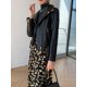thumbnail image 5 of Chaqueta de moto de cuero genuino recortada 2024 tendencia streetwear abrigos de piel de oveja real negros suaves de alta gama con cinturón, 5 of 5