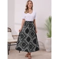 thumbnail image 4 of DARING DIVA Women's Paisley Print Elastic Boho Flowy Beach Skirt Small Black, 4 of 6