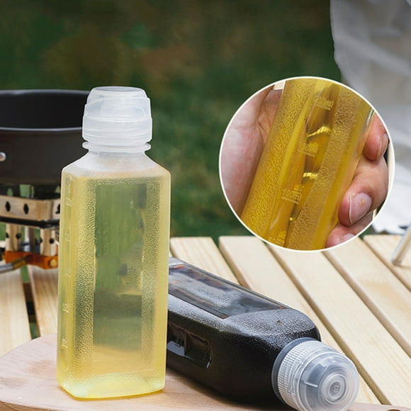 Fiudx Botella para Condimentos, Dispensador de Aceite de Plástico Transparente, Recipiente Hermético para Jarabe y Kétchup, Apto para Uso Alimentario, Ideal para Barbacoas y Camping Al Aire Libre, 50
