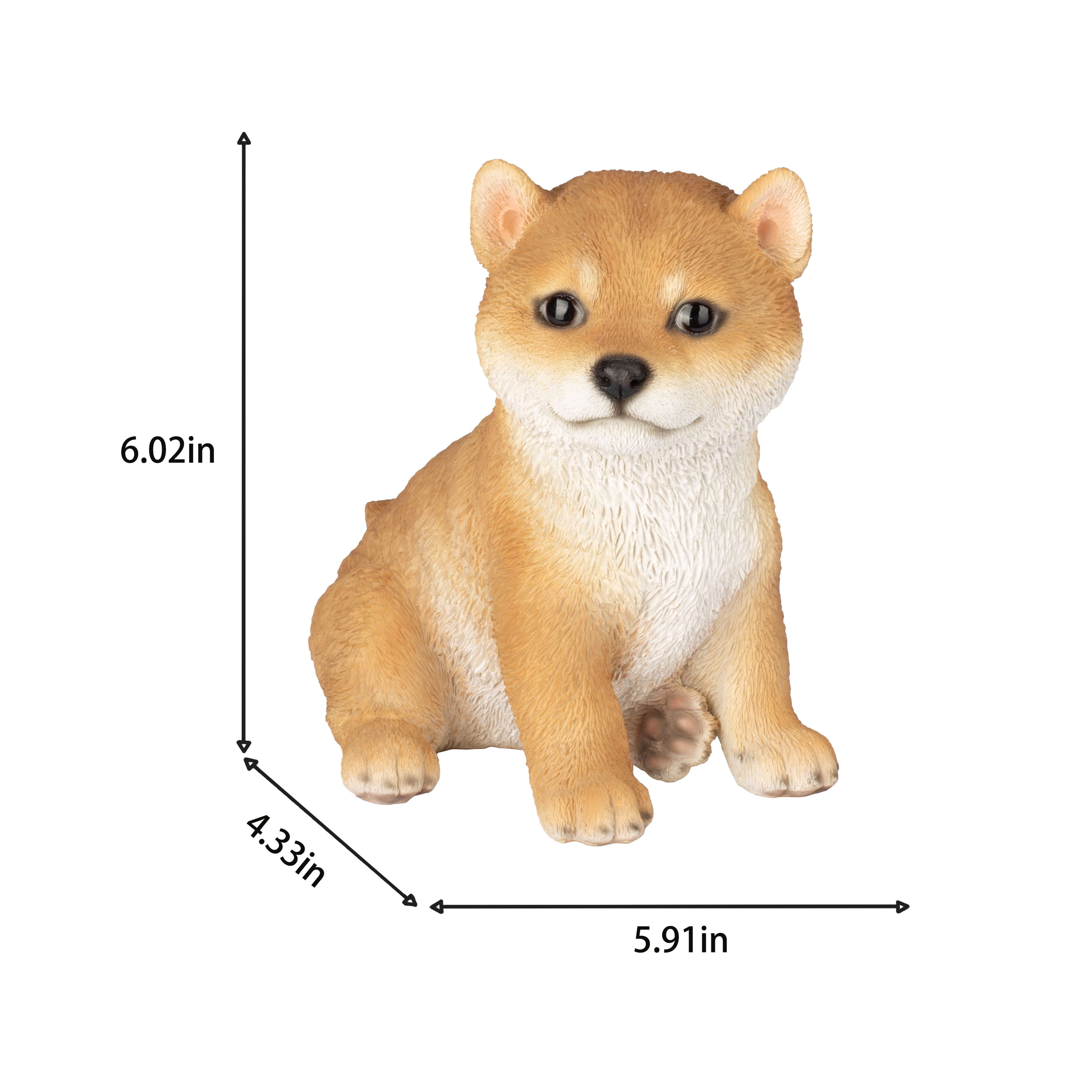 SOREAL Brown Shiba Decorative Puppy Figurine for Home & Garden Décor, Handpainted Polyresin Dog Statue, Realistic Design | Gift for Dog Lovers | Weather-Resistant Indoor/Outdoor Decor